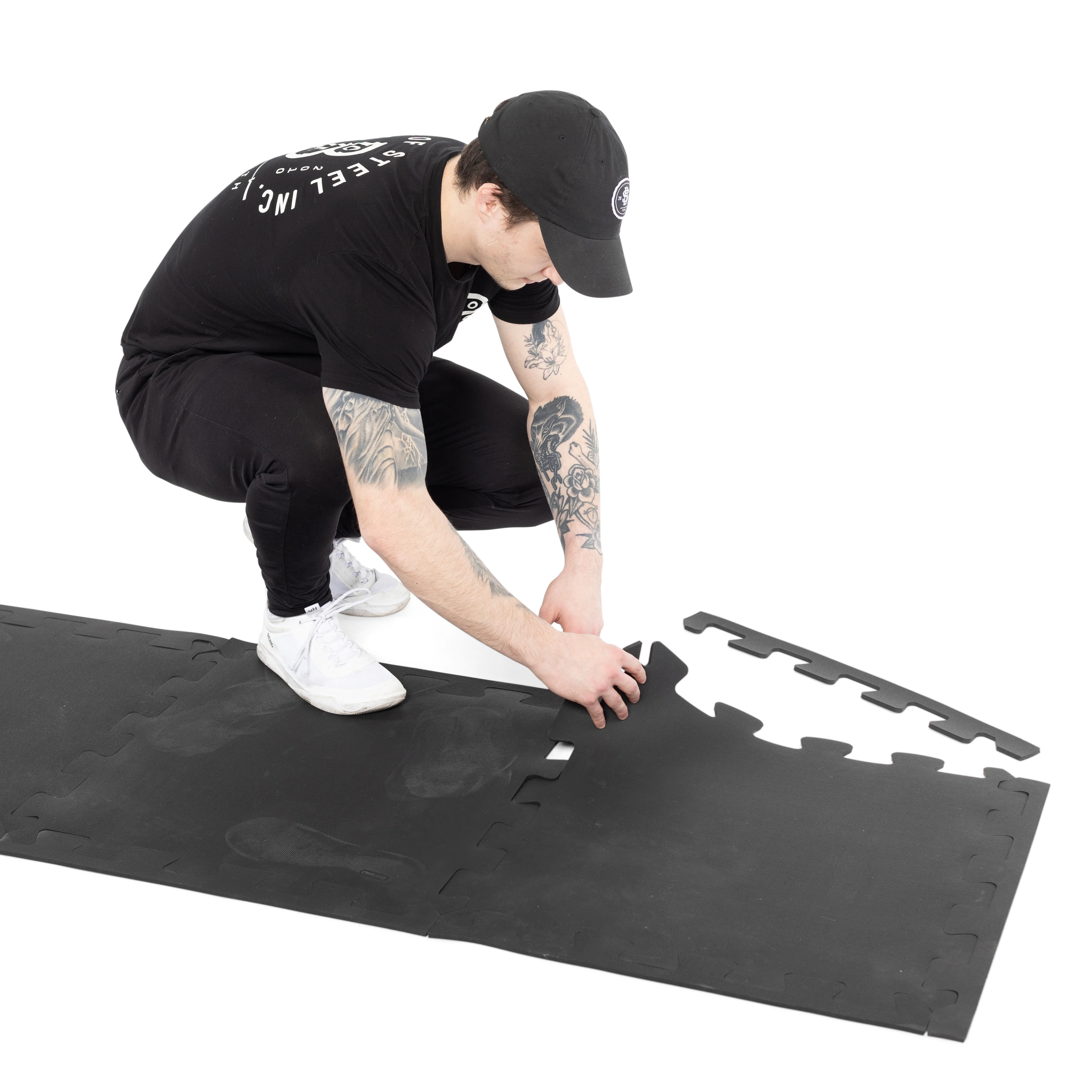 Rubber Flooring Puzzle Gym Mat 24" x 24" (Set of 8) - Image 4